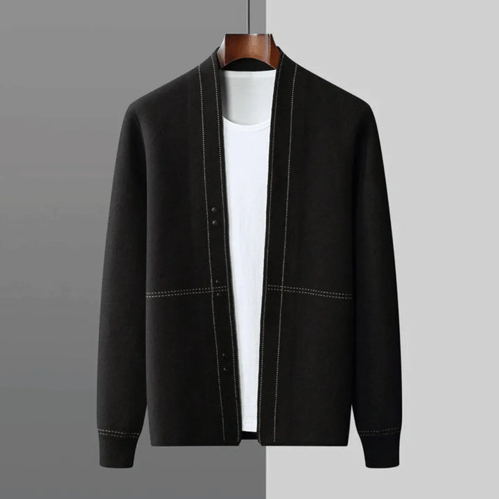 Men's Minimalist Knitted Cardigan | Open Front