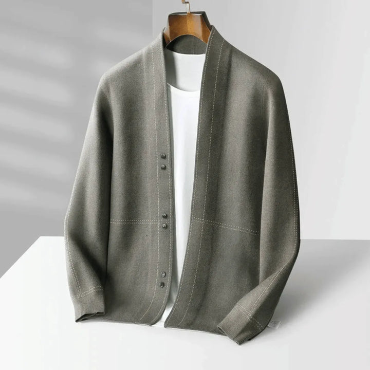 Men's Minimalist Knitted Cardigan | Open Front