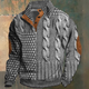 Men’s Cable Knit Half Button Sweater | Elbow Patch