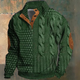 Men’s Cable Knit Half Button Sweater | Elbow Patch