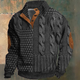 Men’s Cable Knit Half Button Sweater | Elbow Patch