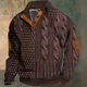 Men’s Cable Knit Half Button Sweater | Elbow Patch