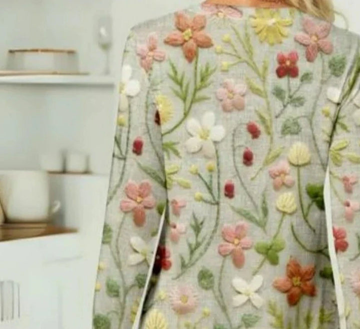 Women’s Floral Embroidered Sweater | Crew Neck