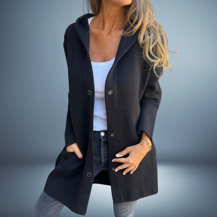 Women’s Hooded Buttoned Coat | Long