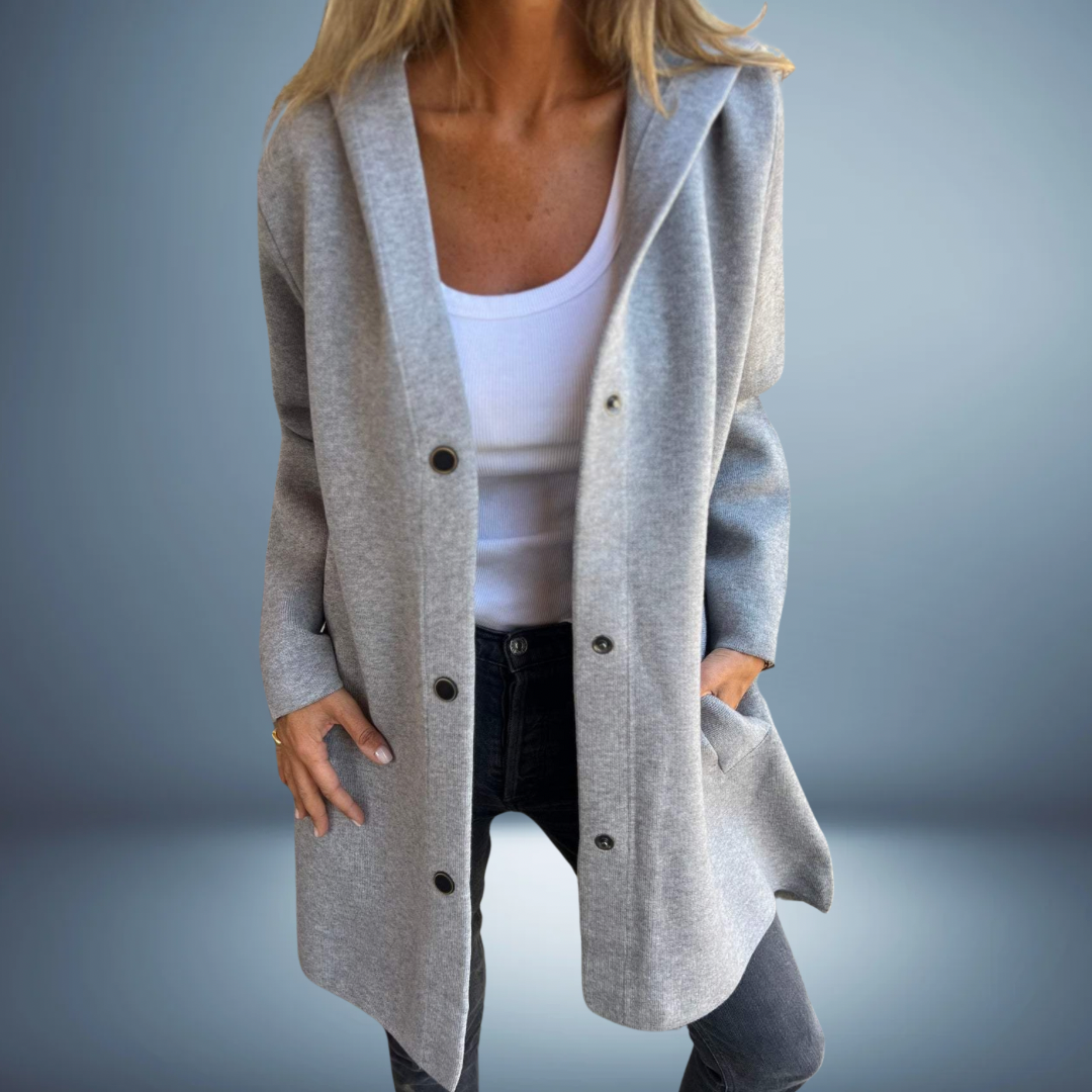 Women’s Hooded Buttoned Coat | Long