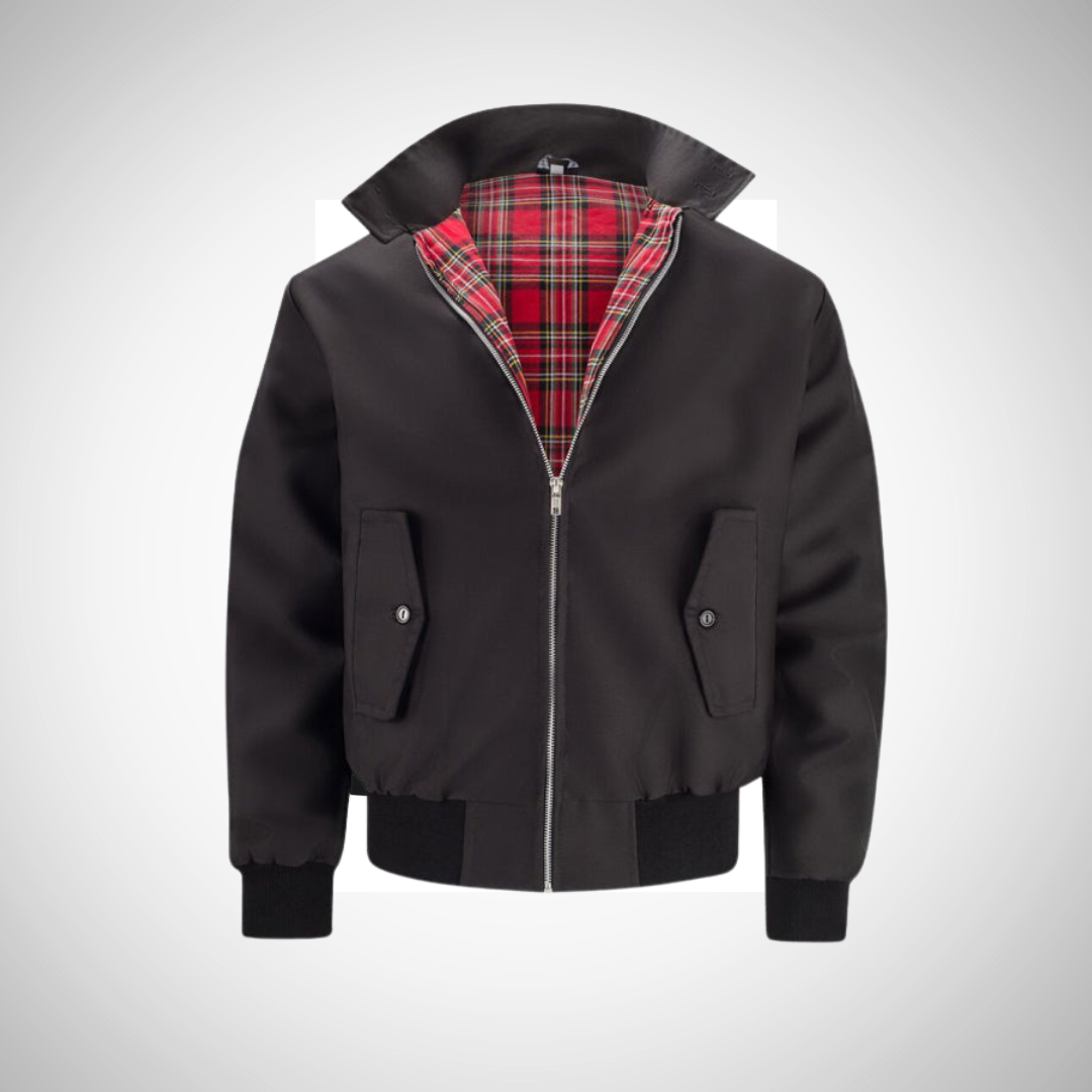 Men’s Zip-Up Bomber Jacket | Plaid Lined