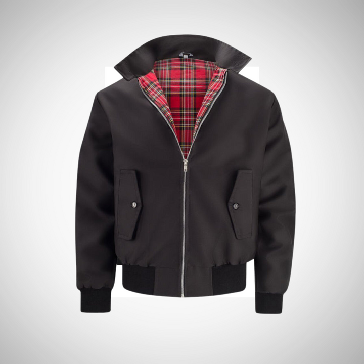 Men’s Zip-Up Bomber Jacket | Plaid Lined