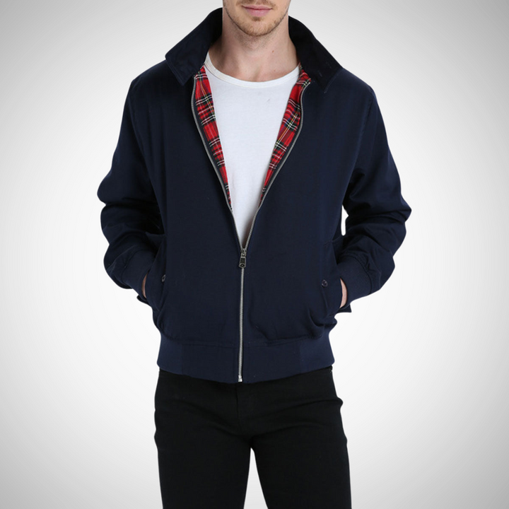 Men’s Zip-Up Bomber Jacket | Plaid Lined