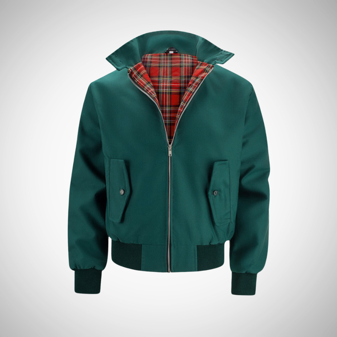 Men’s Zip-Up Bomber Jacket | Plaid Lined
