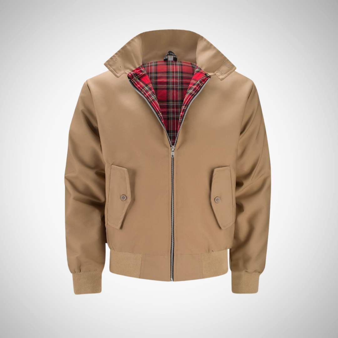 Men’s Zip-Up Bomber Jacket | Plaid Lined