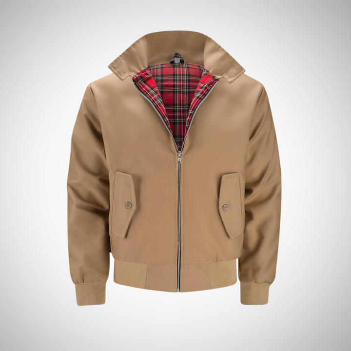 Men’s Zip-Up Bomber Jacket | Plaid Lined