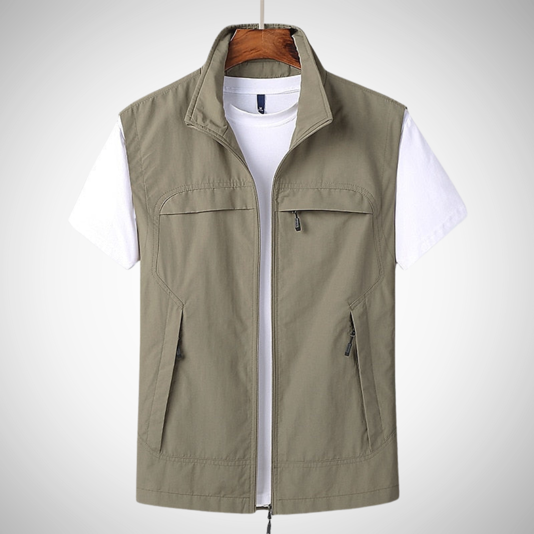 Men’s Sleeveless Outdoor Vest | Zipper Pockets