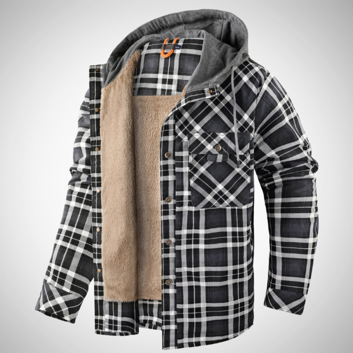 Men’s Hooded Plaid Jacket | Winter