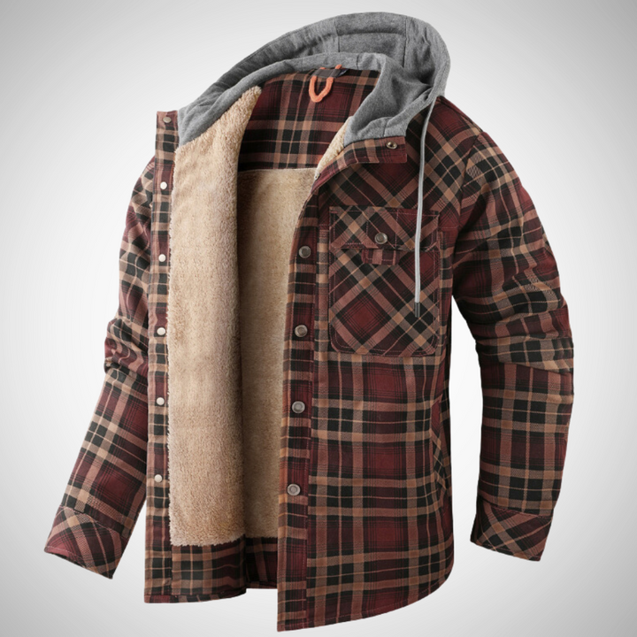 Men’s Hooded Plaid Jacket | Winter