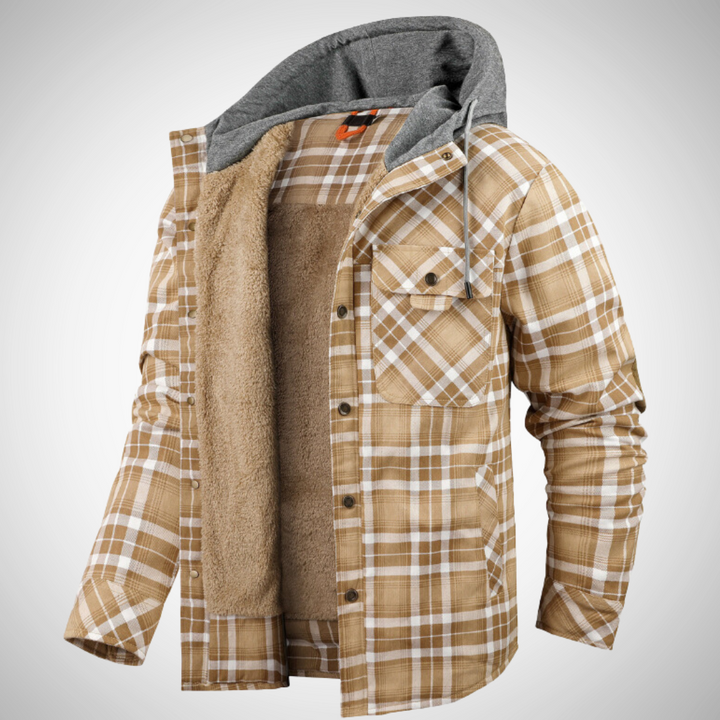 Men’s Hooded Plaid Jacket | Winter