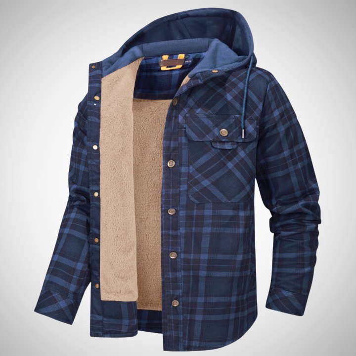 Men’s Hooded Plaid Jacket | Winter