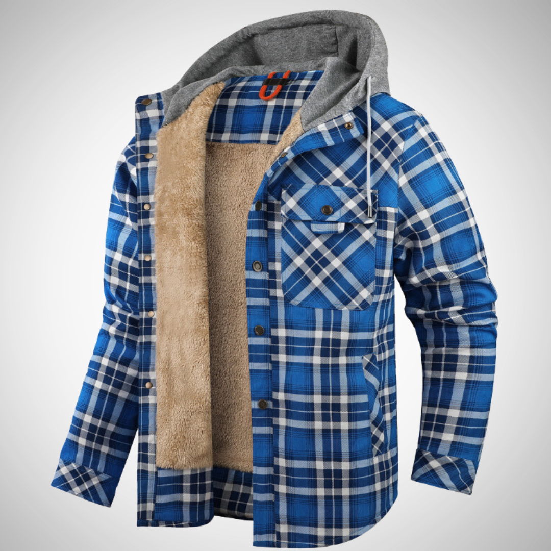 Men’s Hooded Plaid Jacket | Winter