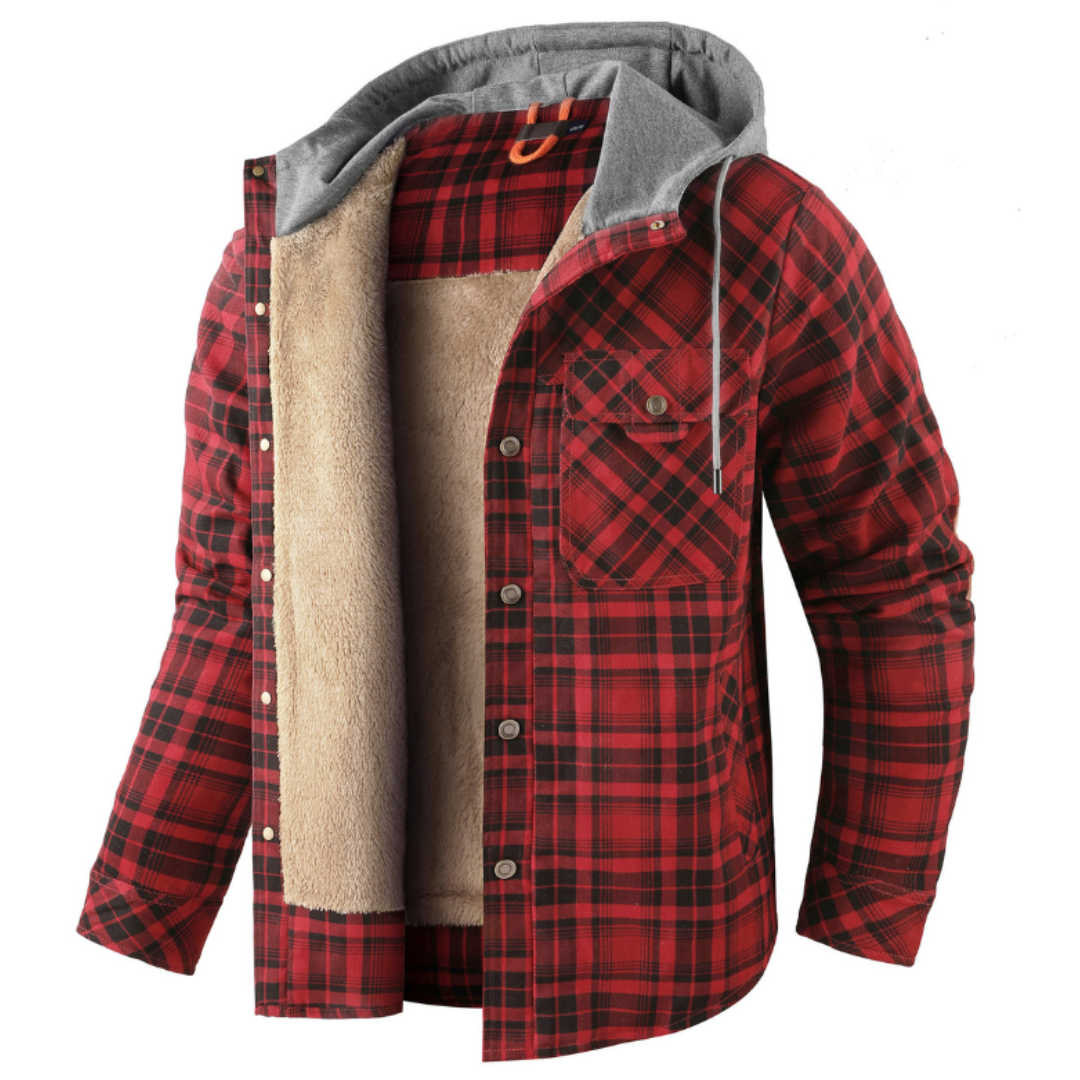 Men’s Hooded Plaid Jacket | Winter
