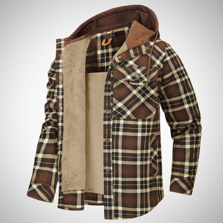Men’s Hooded Plaid Jacket | Winter