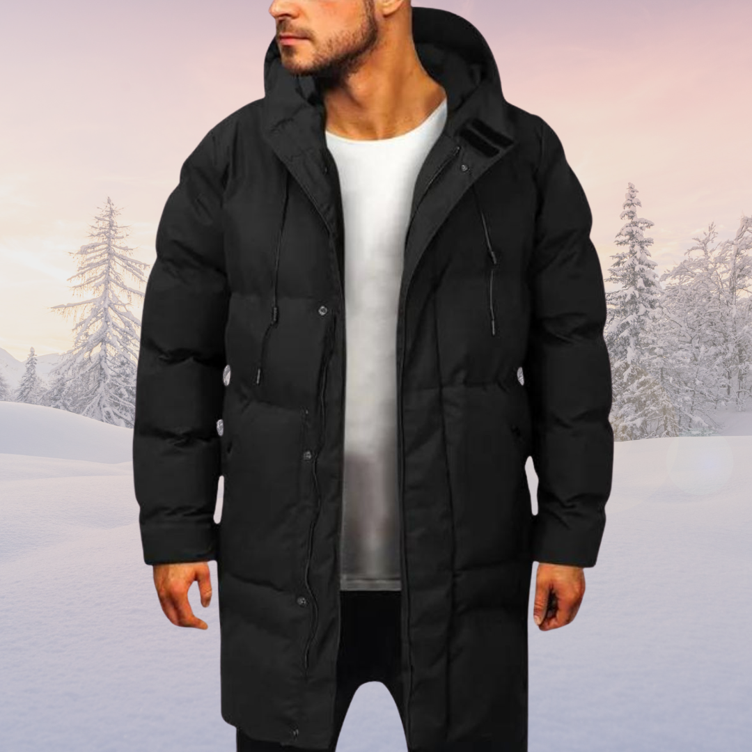 Men’s Hooded Puffer Coat | Long Fit