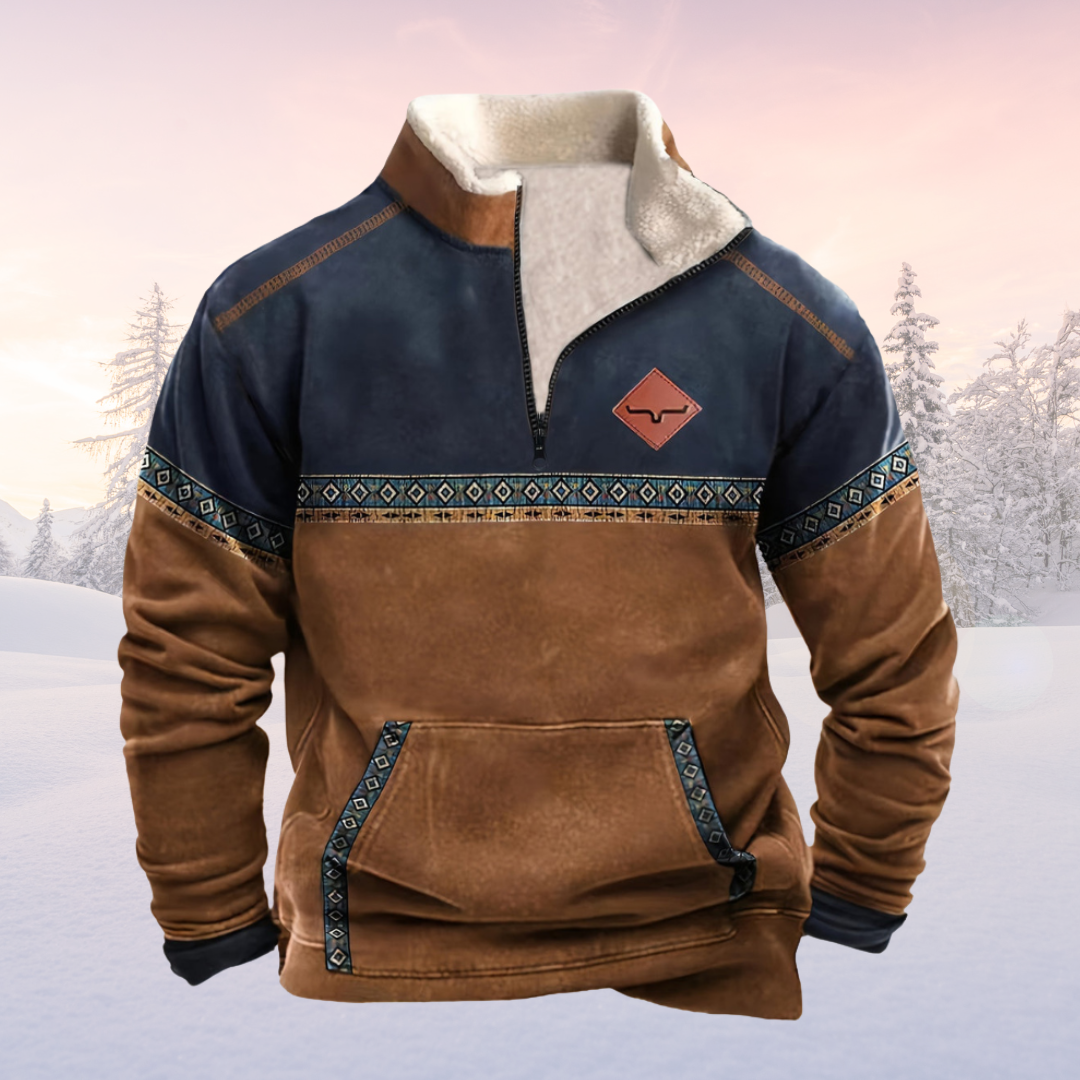 Men’s Half Zip Pullover | Tribal Design
