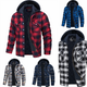 Men’s Hooded Plaid Jacket | Quilted Lining