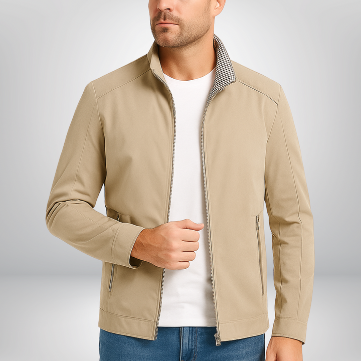 Men’s Zip-Up Casual Jacket | Stand Collar