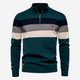 Men’s Striped Sweater | Half Zip
