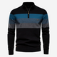 Men’s Striped Sweater | Half Zip
