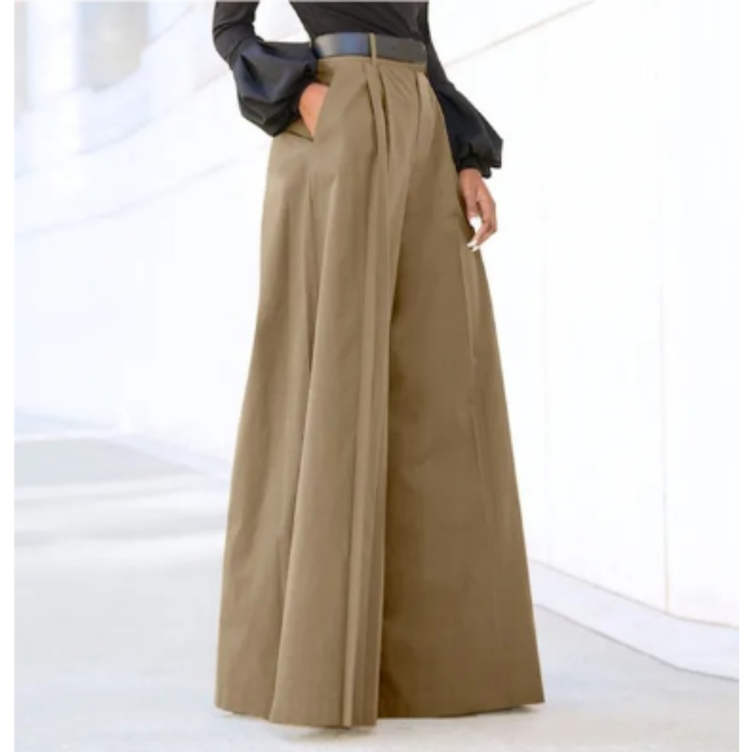 Women’s High Waist Wide Leg Trousers | Front Pleats