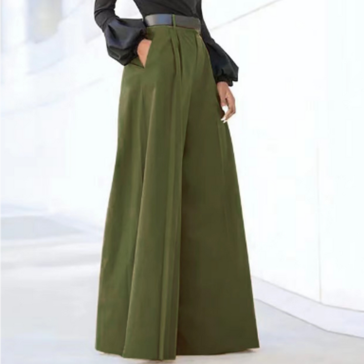 Women’s High Waist Wide Leg Trousers | Front Pleats