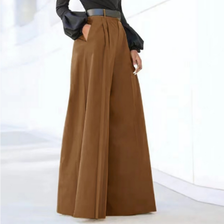 Women’s High Waist Wide Leg Trousers | Front Pleats