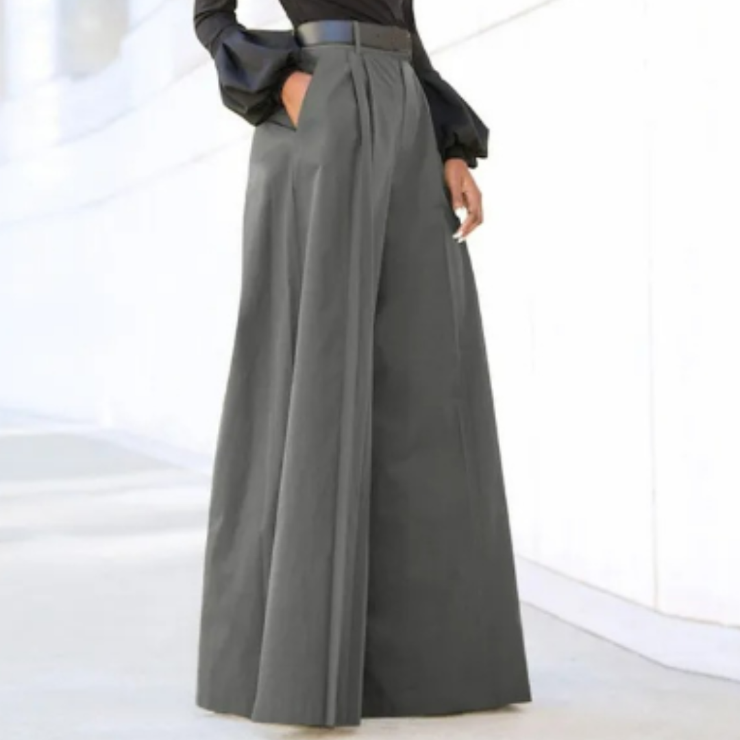 Women’s High Waist Wide Leg Trousers | Front Pleats