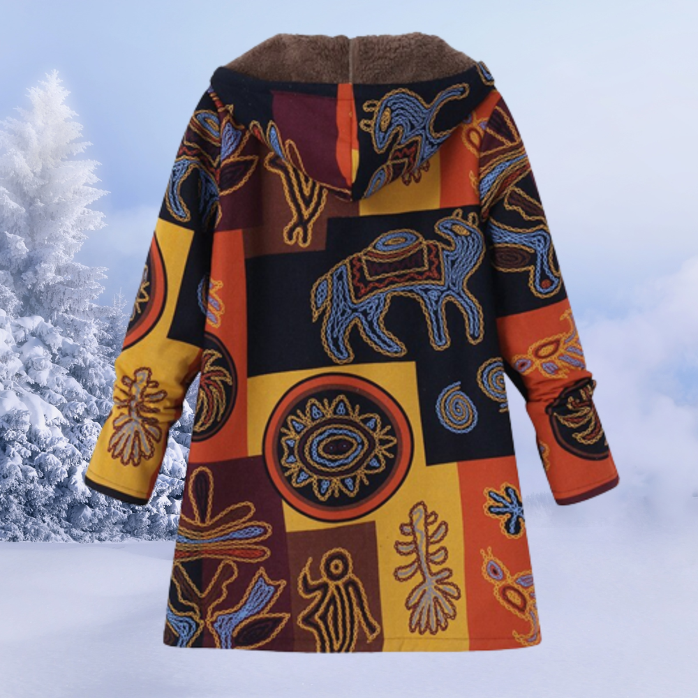 Women’s Winter Hooded Coat | Printed