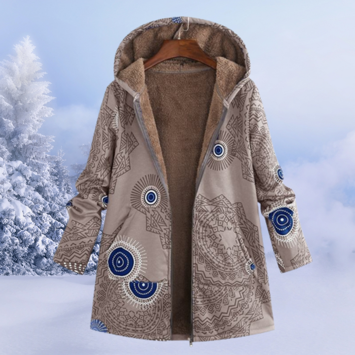 Women’s Winter Hooded Coat | Printed