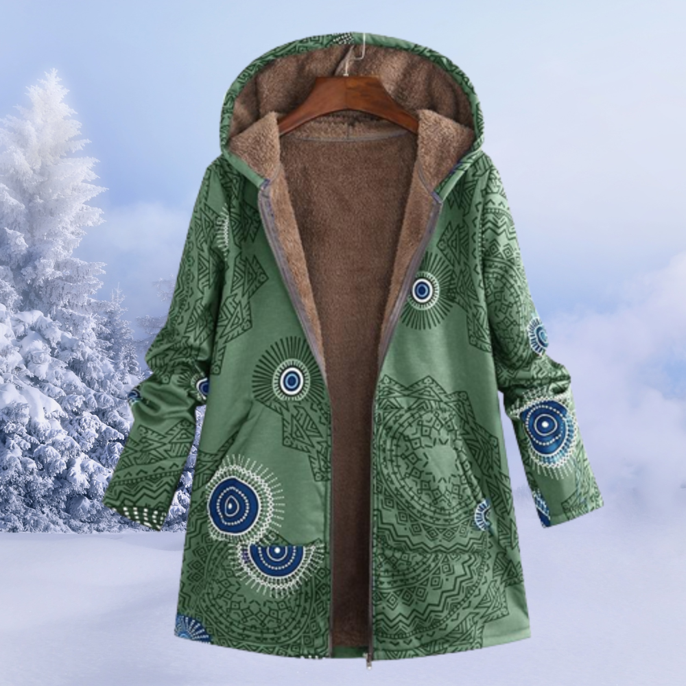 Women’s Winter Hooded Coat | Printed