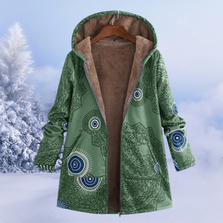 Women’s Winter Hooded Coat | Printed