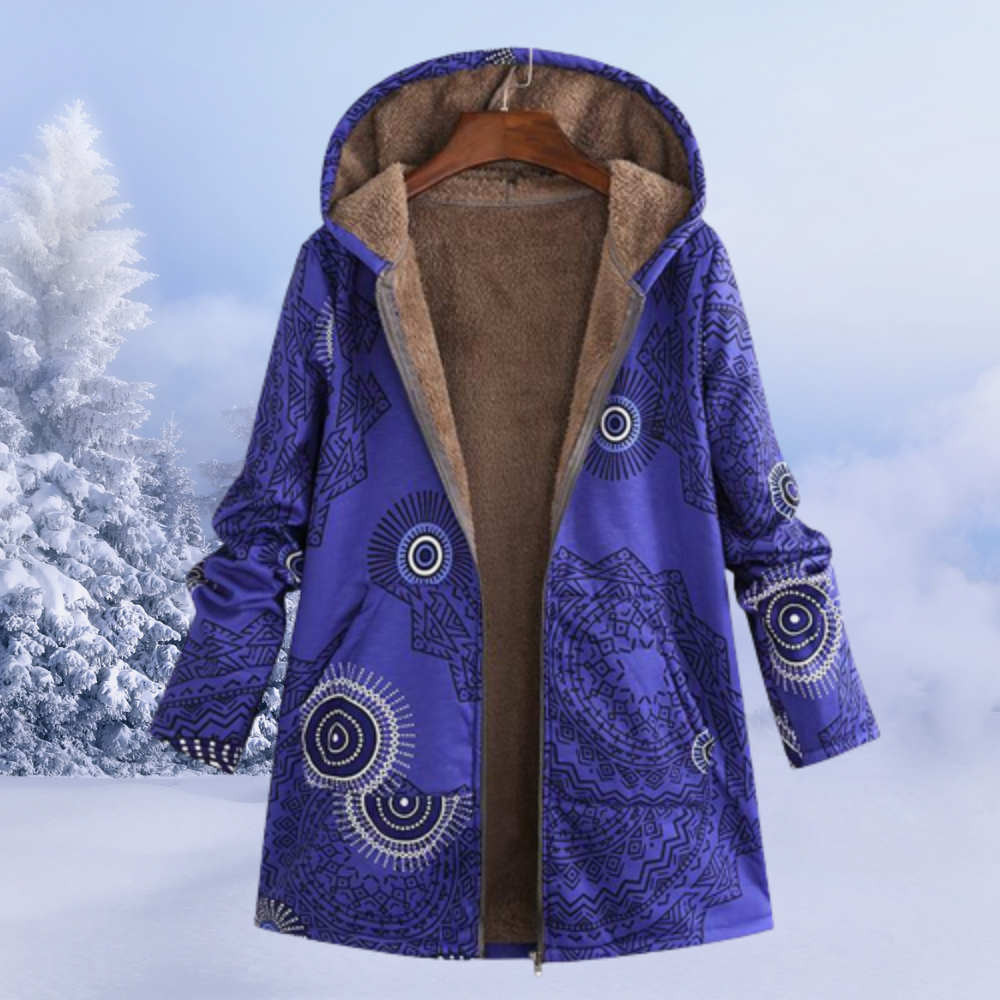 Women’s Winter Hooded Coat | Printed