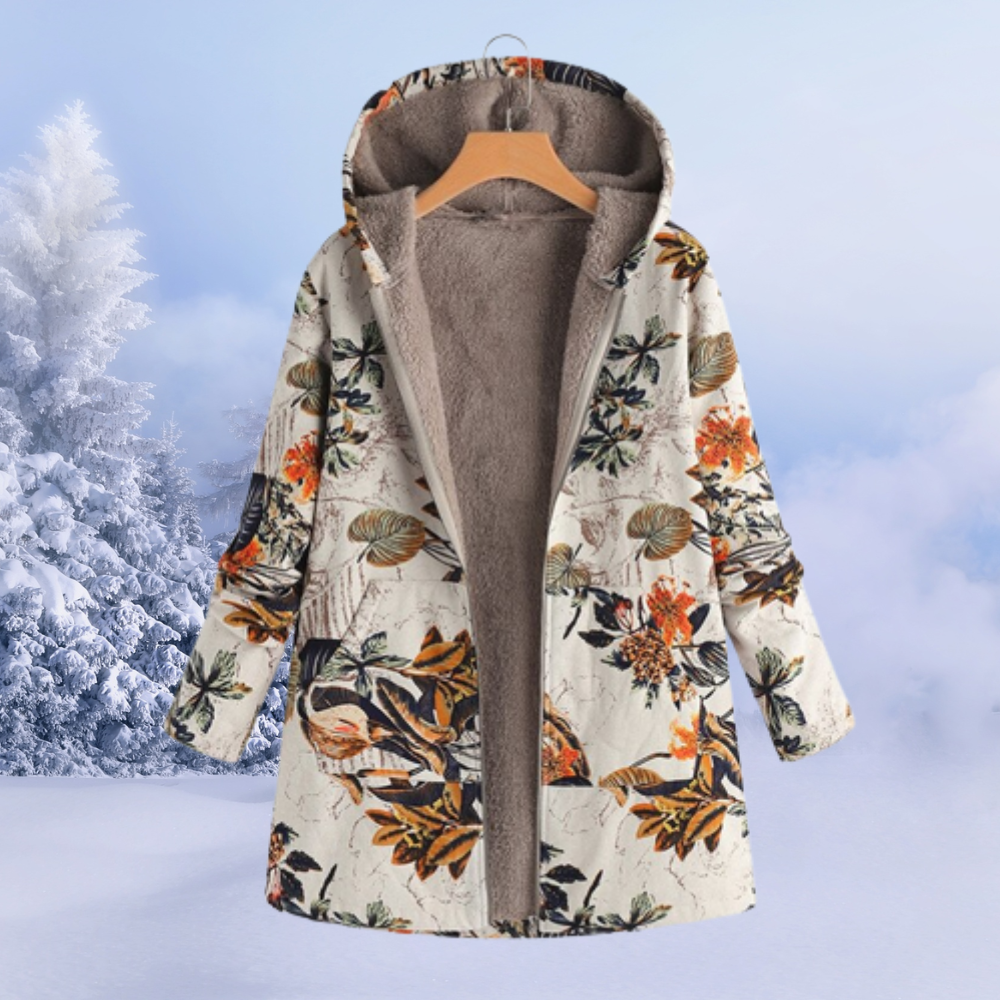 Women’s Winter Hooded Coat | Printed