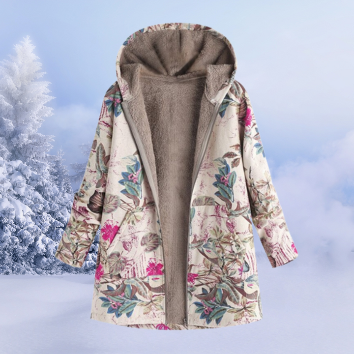 Women’s Winter Hooded Coat | Printed