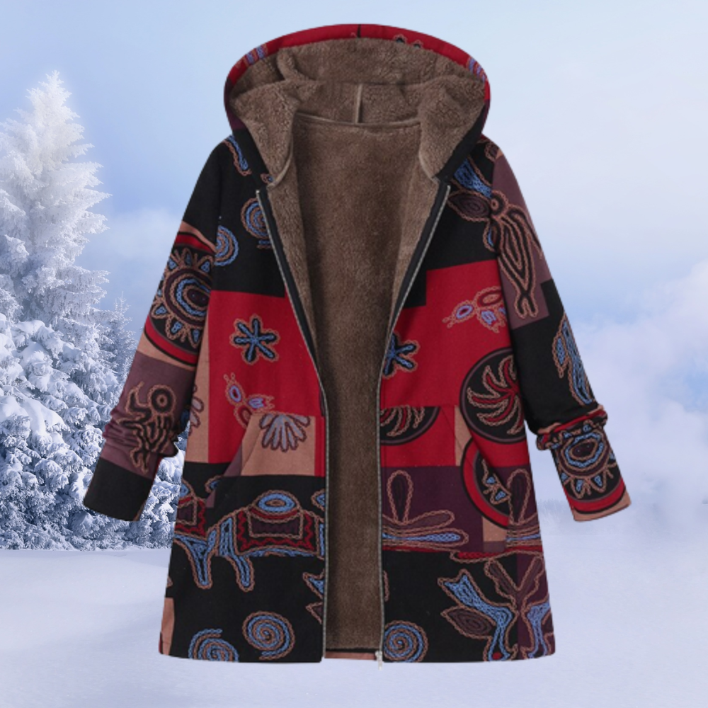Women’s Winter Hooded Coat | Printed