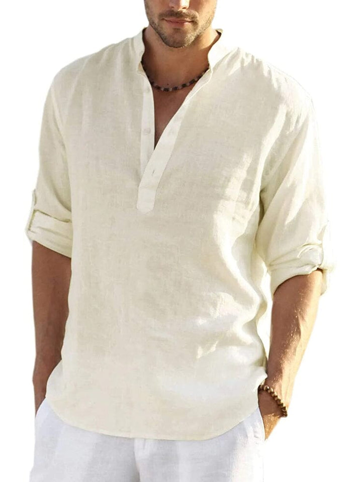 Men’s Long Sleeve Henley Shirt | Relaxed Fit