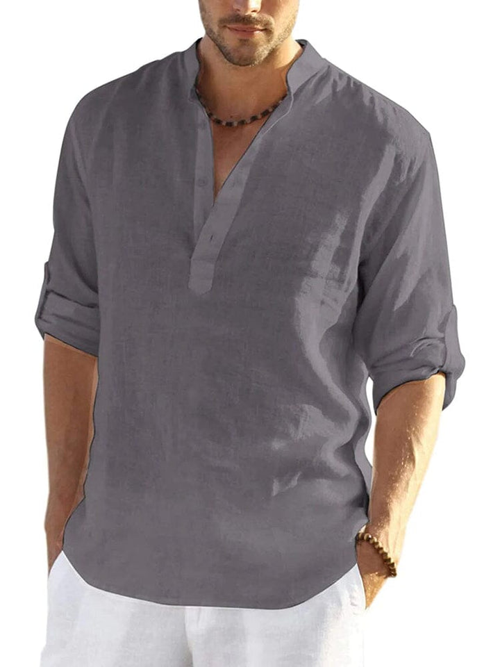 Men’s Long Sleeve Henley Shirt | Relaxed Fit