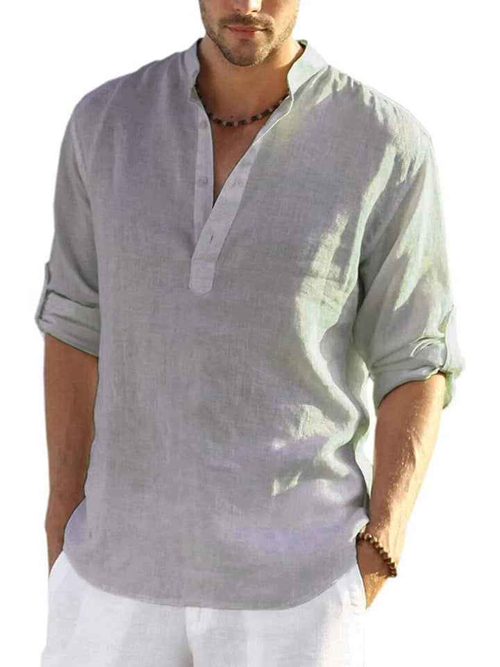 Men’s Long Sleeve Henley Shirt | Relaxed Fit