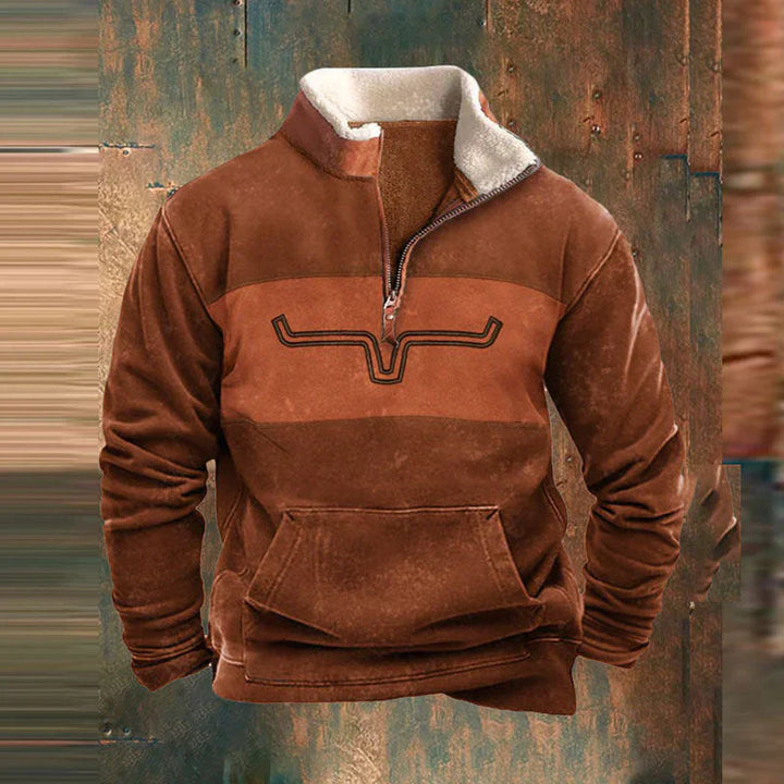 Men’s Western Quarter-Zip Sweatshirt | Printed Sleeves
