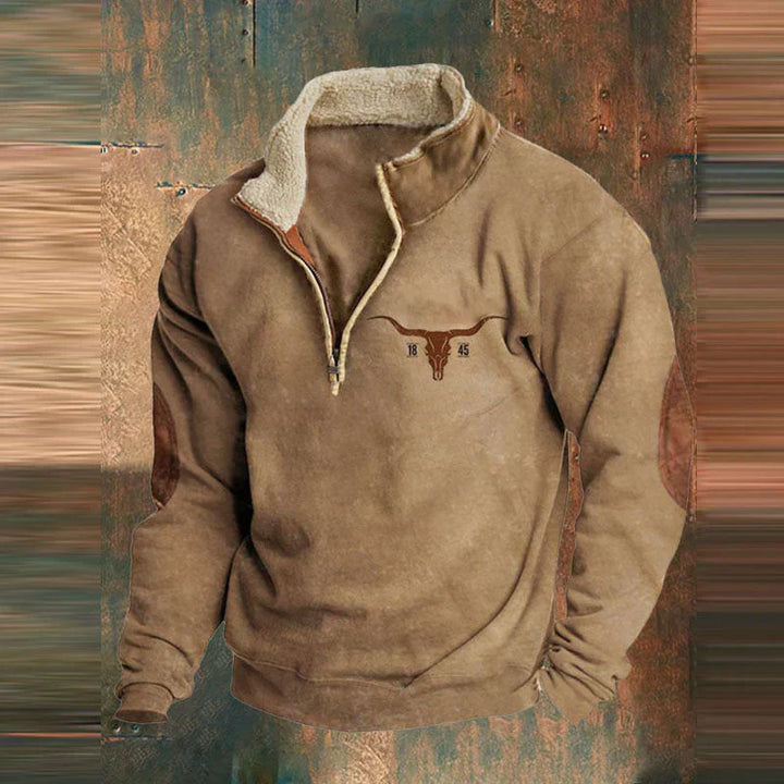Men’s Western Quarter-Zip Sweatshirt | Printed Sleeves