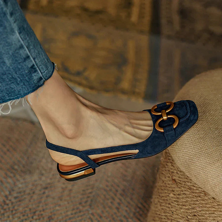 Women’s Slingback Loafers | Gold Buckle
