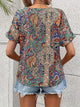 Women’s Boho Floral Blouse | Short Sleeve