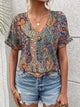 Women’s Boho Floral Blouse | Short Sleeve