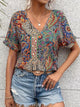 Women’s Boho Floral Blouse | Short Sleeve